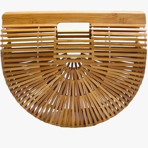 Chic Bamboo Half-Moon Bag